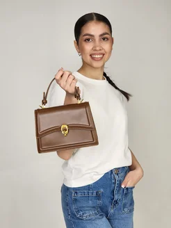 Скидка на Сумка через плечо кросс-боди коричневая