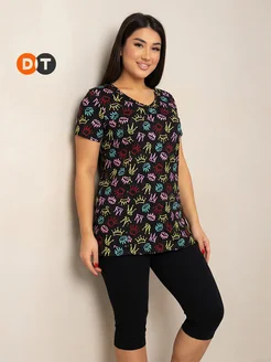 Скидка на Костюм домашний с бриджами больших размеров