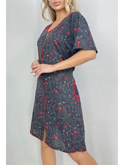 Скидка на Халат домашний на молнии больших размеров