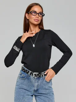 Скидка на Лонгслив базовый черный