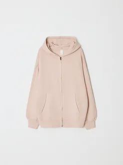 Скидка на Толстовка на молнии оверсайз с капюшоном